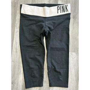 Y2K Victoria's Secret PINK VS Foldover Yoga Capri Pants Bling size Small 2012